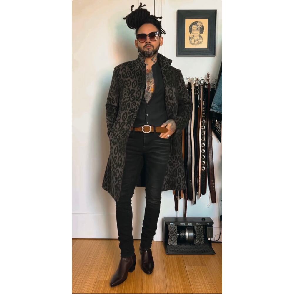 John Varvatos Leopard Print Coat Size 50 EU 40 US